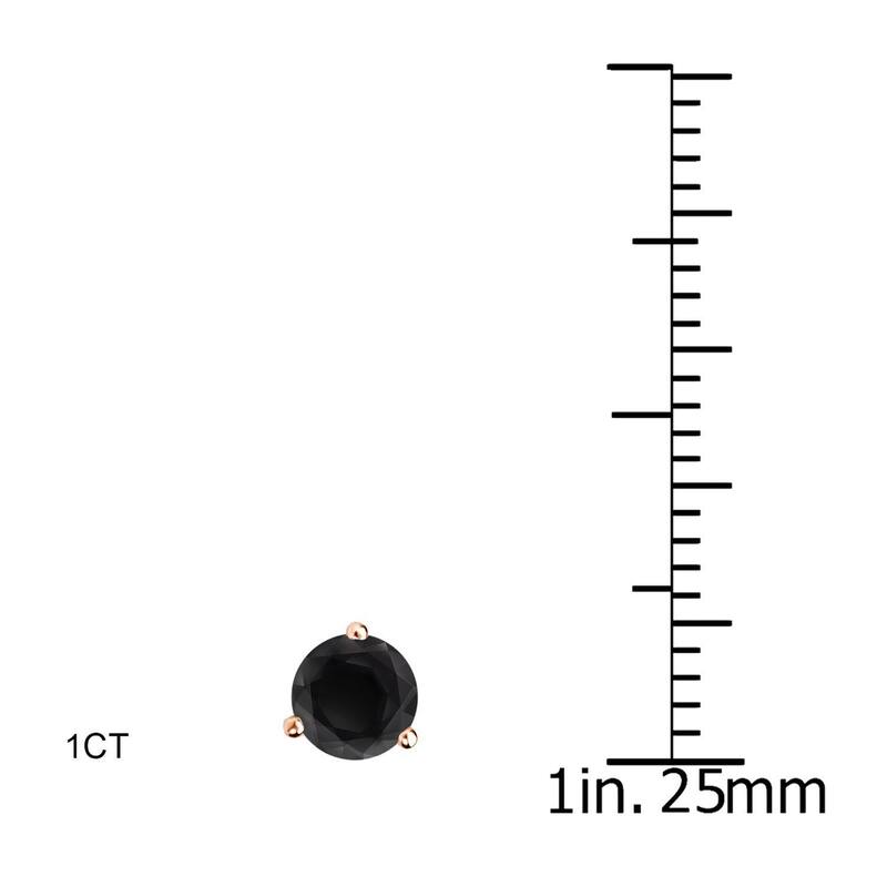 Auriya 14k Rose Gold 1/2 to 4ctw Black Diamond Stud Earrings Martini-set - 1ctw