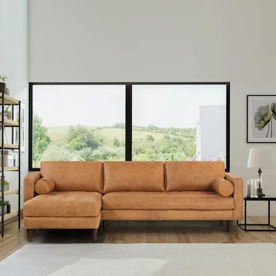Poly & Bark Napa 104.5" Left Sectional Sofa - Full Grain Genuine Italian Leather