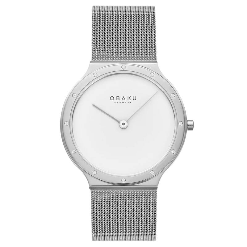 Obaku Women's Note Lille White Dial Watch - V285LECWMC - One Size