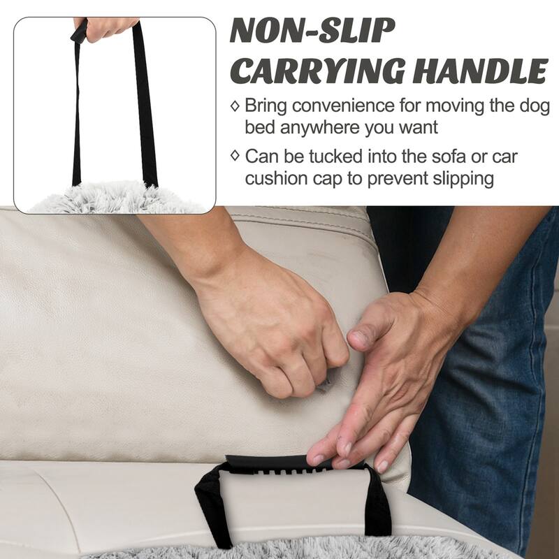 Costway Plush Calming Dog Couch Bed with Anti-Slip Bottom Plush Mat - Gray