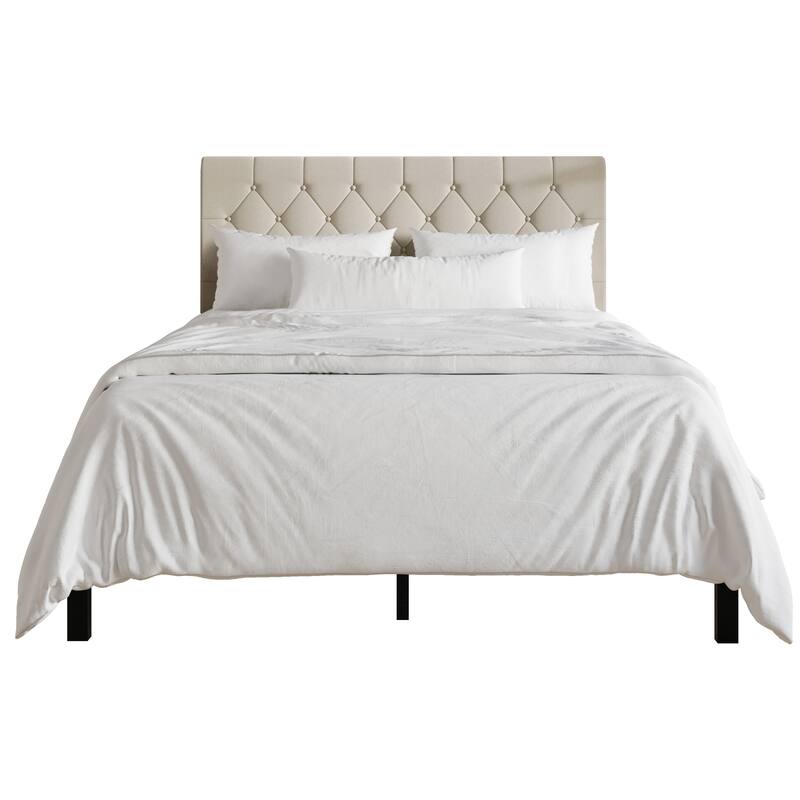 CraftPorch Chesterfield Diamond Design Button Tufted Upholstered Bed - Dove Grey - Queen