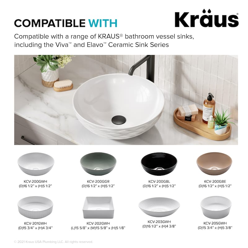 KRAUS Pop-Up Drain for Vessel Bathroom sink