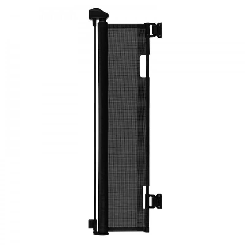 Retractable Baby Gate with Escape-Proof Bottom Hook and Mesh Design for Kids and Pets Safety