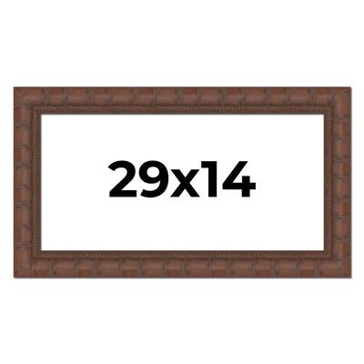 29x14 Frame Pewter Solid Wood Picture Frame Width 1.625 Inches | Interior Frame Depth 0.6875 Inches