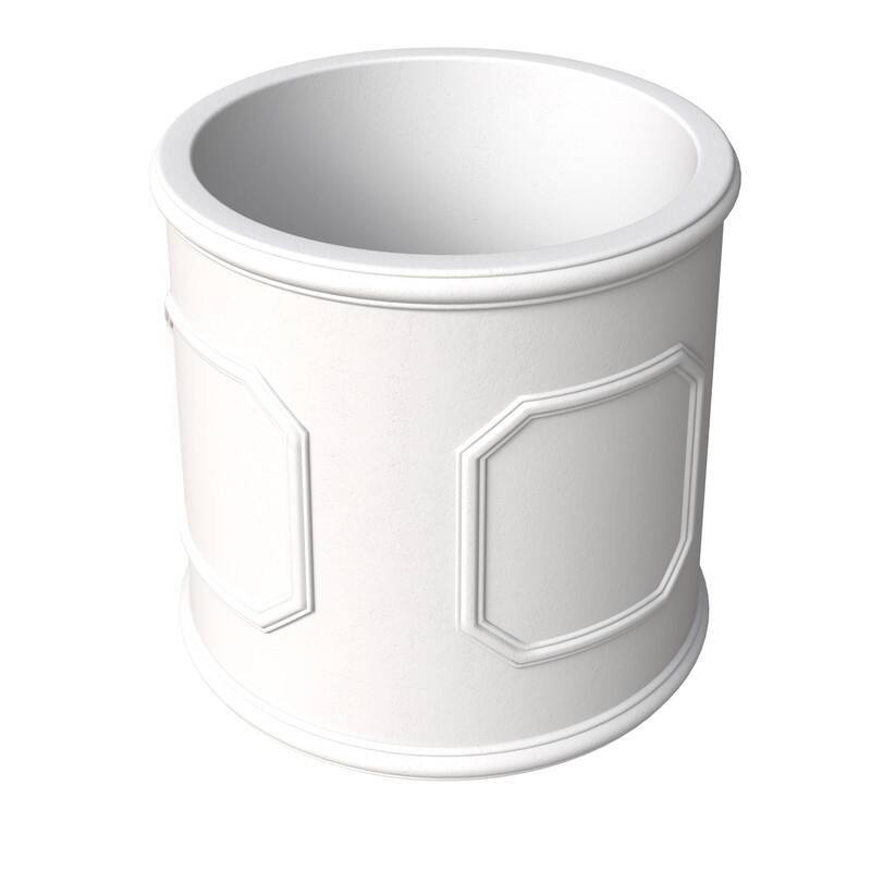 Meadow Classic Round Fiberstone and MGO Clay Planter with Drainage for Indoor Outdoor Home Office Yard Patio Fully Assembled