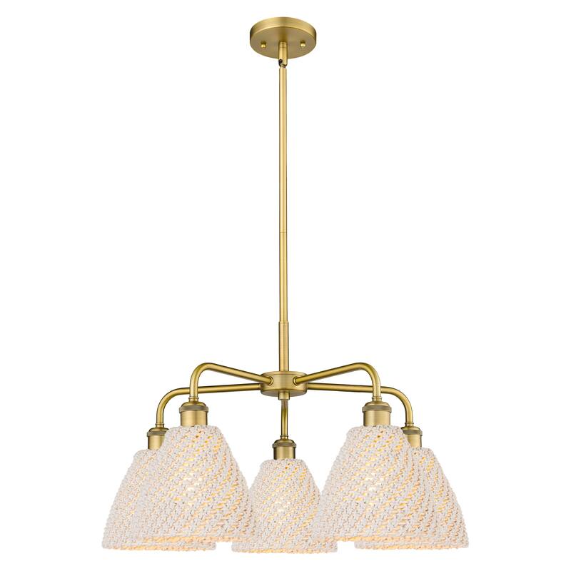 Innovations Lighting Endless Possibilities Ballston - Bristol Natural - 5 Light 26" Stem Hung Chandelier - Brushed Brass