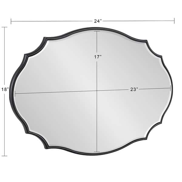 dimension image slide 4 of 12, Kate and Laurel Leanna Scalloped Oval Wall Mirror