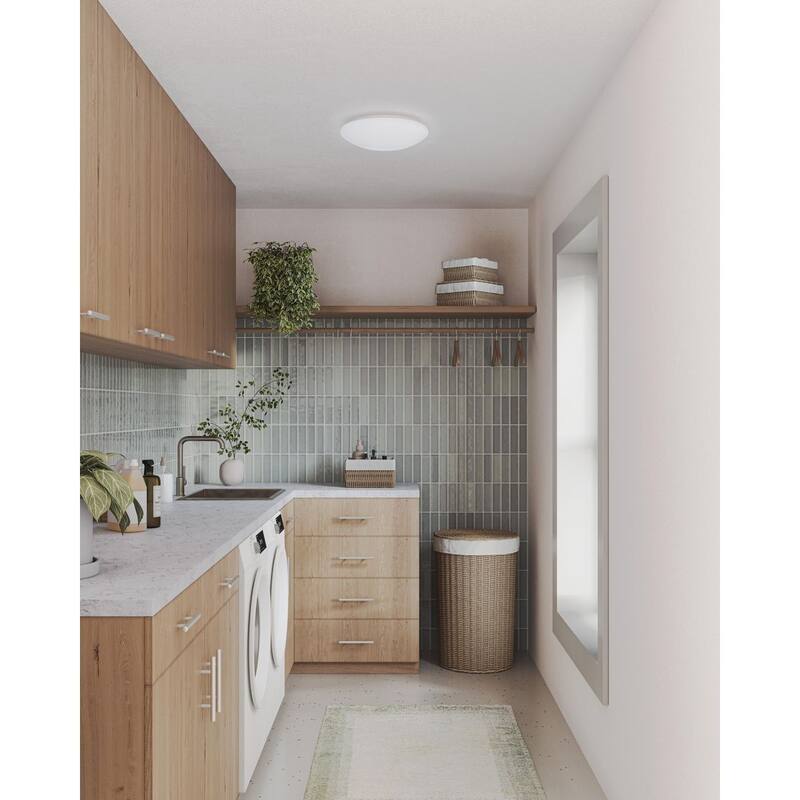 Cloud Collection 5-CCT Integrated LED White Contemporary 13.78" Medium Flush Mount Light - 13.78 in x 13.78 in x 3.75 in