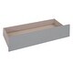 preview thumbnail 15 of 13, Gray Full Size Wooden House Bed with Two Drawers and Roof for Kids, Boys and Girls, Bedroom