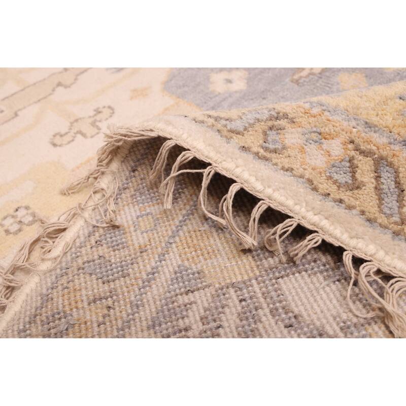 ECARPETGALLERY Hand-knotted Royal Oushak Ivory Wool Rug - 7'10 x 8'0