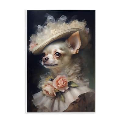 Stupell Classic Fashion Chihuahua Wall Plaque Art Design By Wumples
