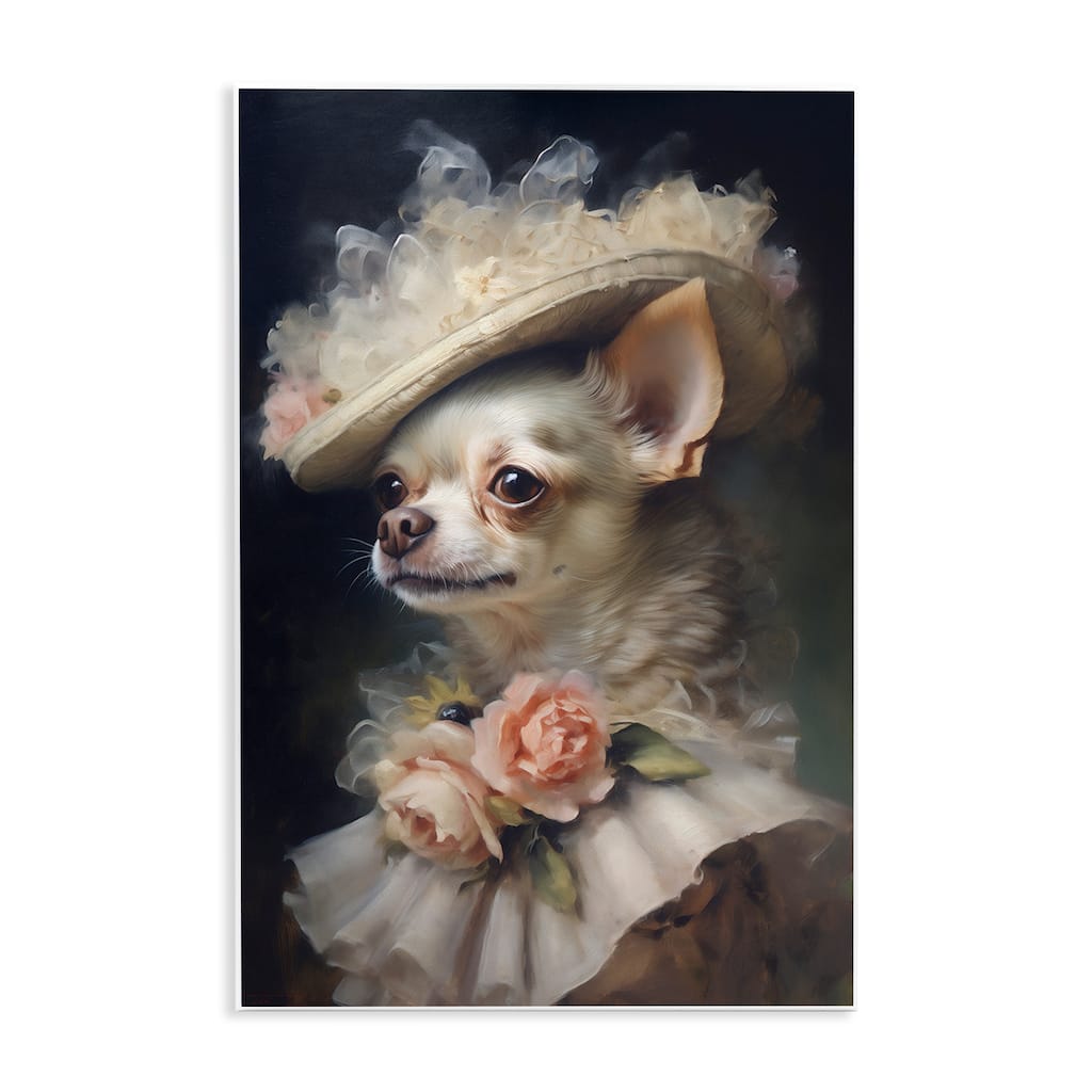 Stupell Classic Fashion Chihuahua Wall Plaque Art Design By Wumples