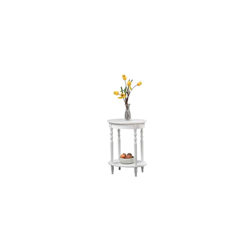 Oval End Table 20.5 Inch, Classic Spindled Legs with Lower Shelf, Solid Wood Side Table for Living Room or Bedroom - 15.75