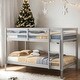 preview thumbnail 1 of 7, Stylish & Simple Twin over Twin Floor Bunk Bed, Low Height Design, Safety and Quality Guaranteed, Stylistic Elements, White Grey