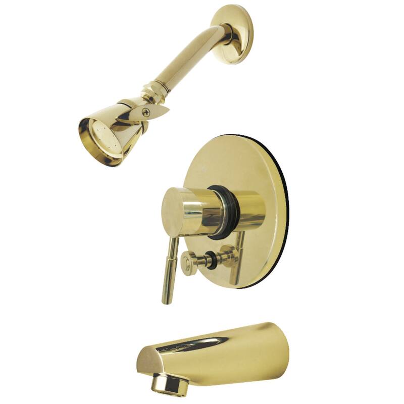 Kingston Brass Concord Tub and Shower Trim Package with 1.8 GPM Single - Polished Brass