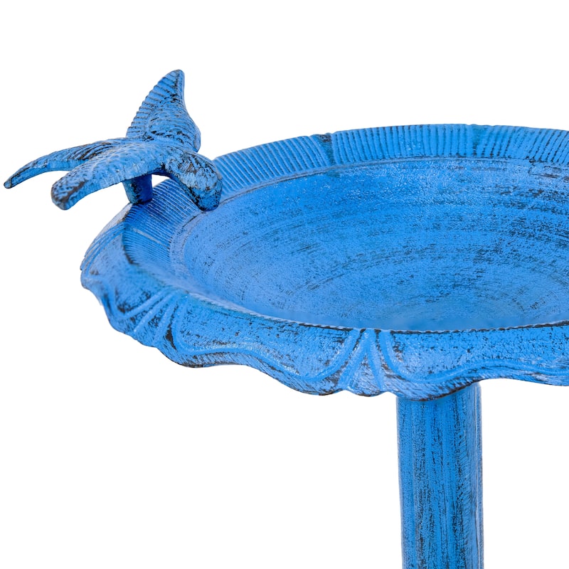Sunnydaze Garden Visitor Metal Bird Bath - 22.75" H