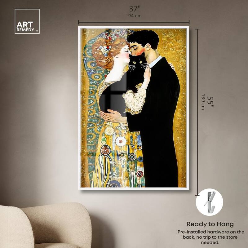 Kiss with Cat Shadowbox by Art Remedy