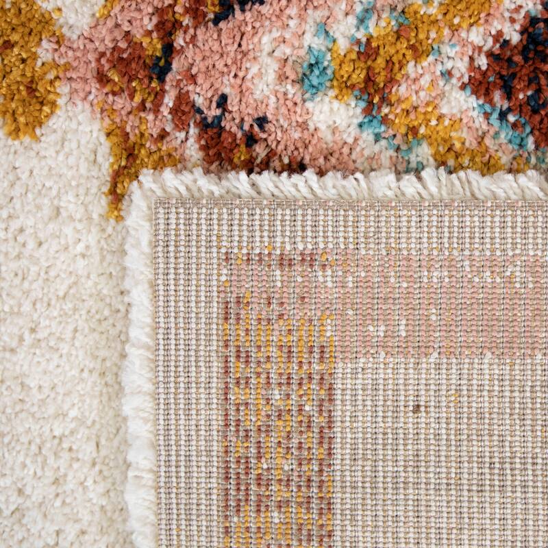 Esme Boho Diamond Shag Area Rug
