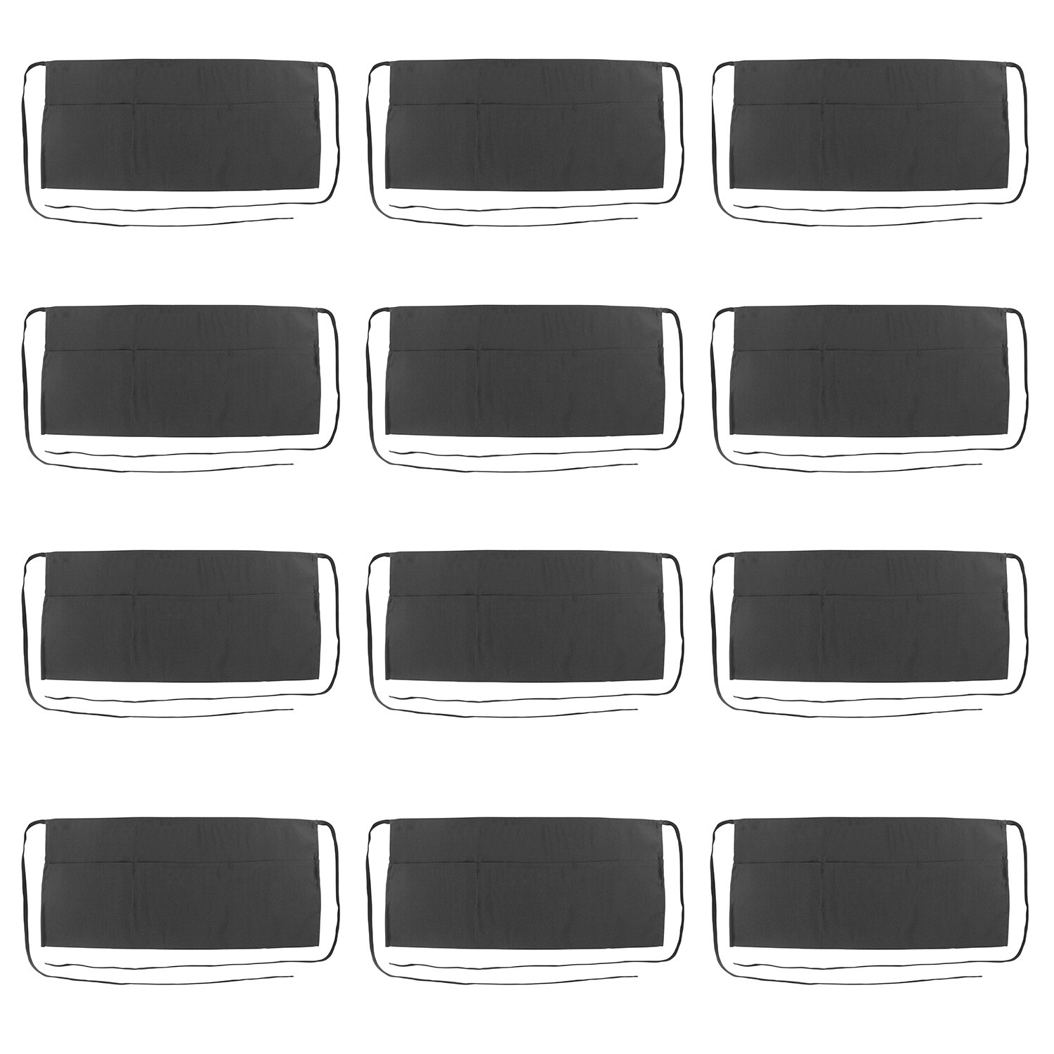 Bulk 12 Pack of Kitchen Aprons Black or White Restaurant Quality 