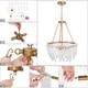 preview thumbnail 15 of 14, Alegate Modern Gold 4-Light Drum Glass Chandelier for Dining Living Room