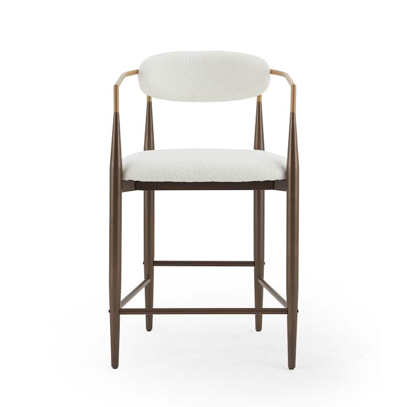 Christopher Knight Home Elmore Fabric and Iron 25-Inch Tall Counter Stools (Set of 2)