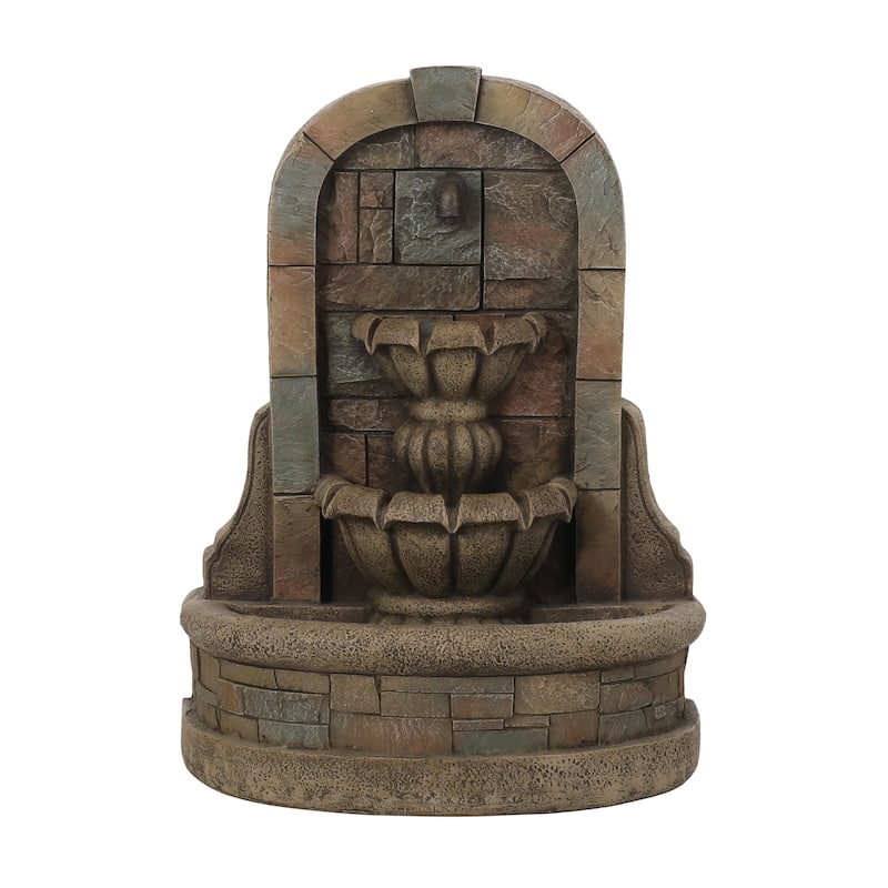29" High Bagwell Fountain Outdoor Weather Resistant Floor Fountain,Stone Gray