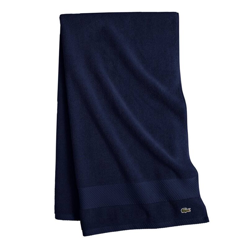 Lacoste Heritage Supima 100% Cotton Bath Towel - Navy