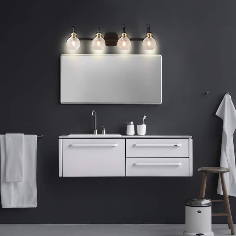 ExBrite 3/4-lights Bathroom Dimmable Gold Vanity Lights Modern Wall Sconce Lighting