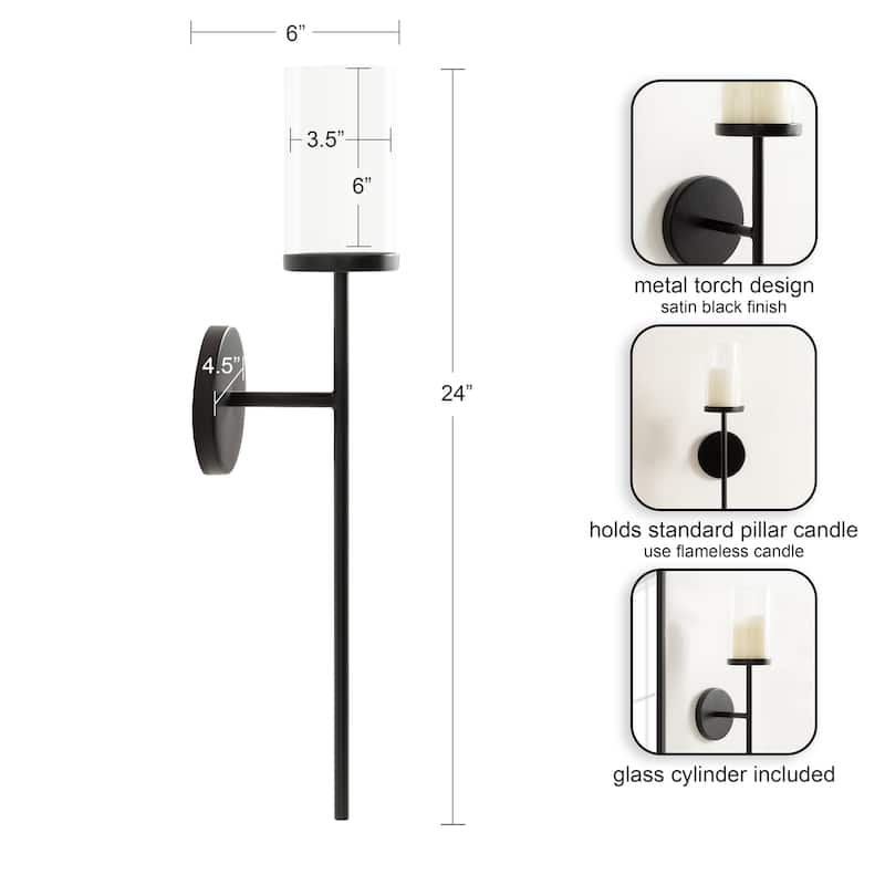 Kate and Laurel Blaise Metal Wall Sconce