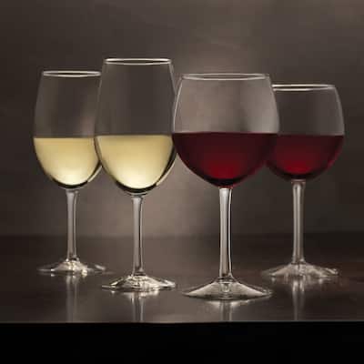 Libbey Vineyard Reserve 8-Piece Wine Glass Party Set for Chardonnay and Merlot/Bordeaux - Set of 8