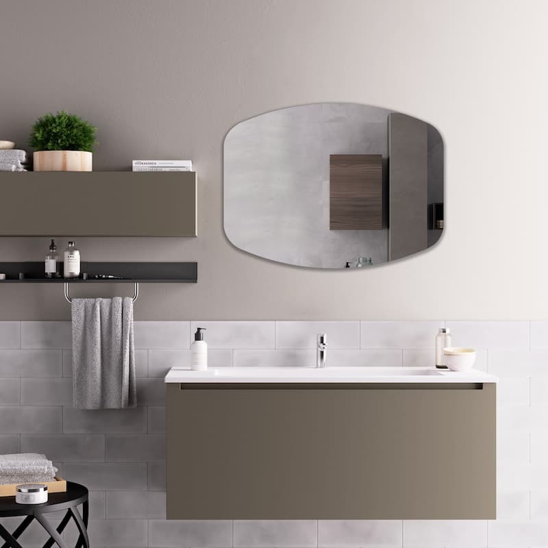 Oval Frameless Mirror - 31.5 x 24.4