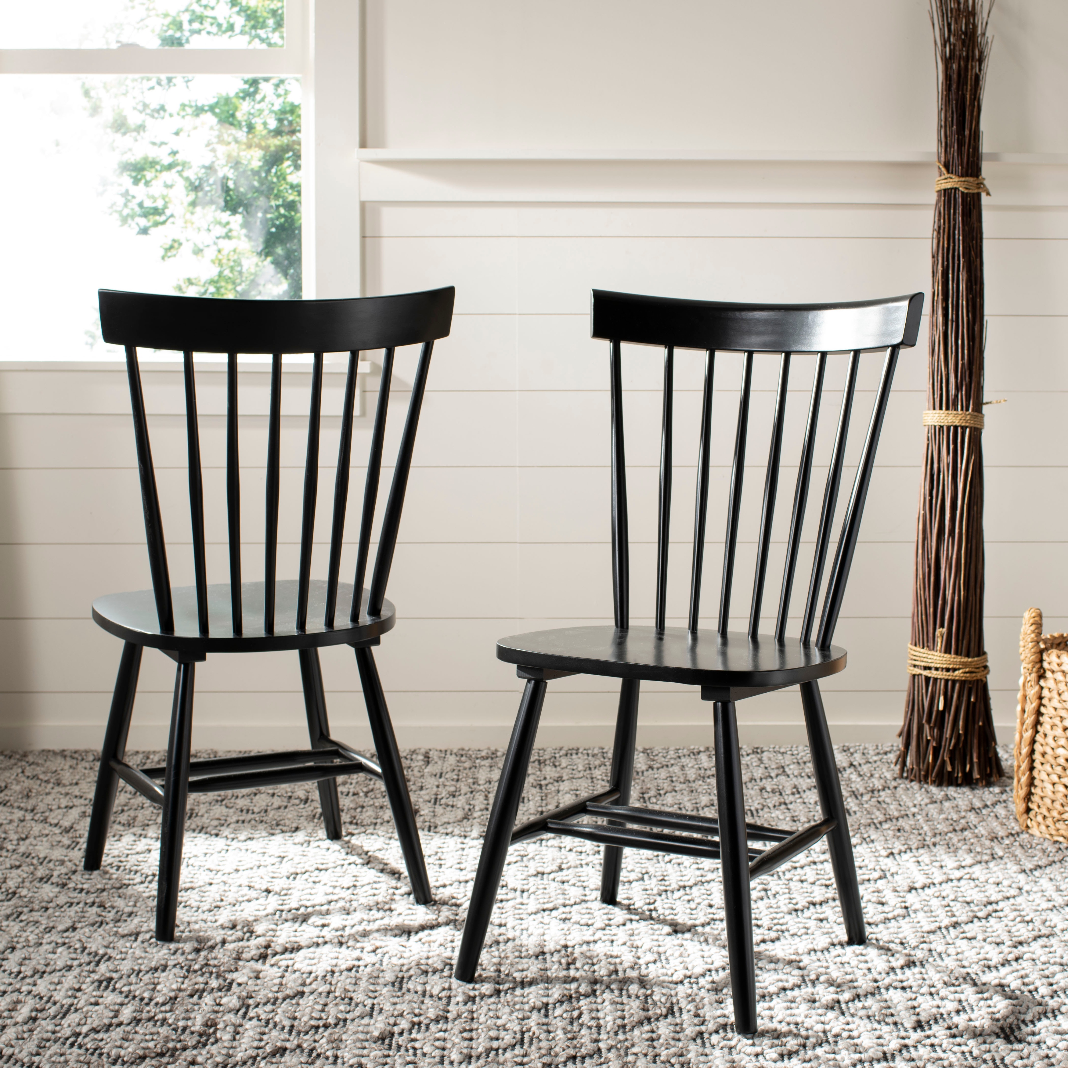 Spindle back hotsell dining chair black