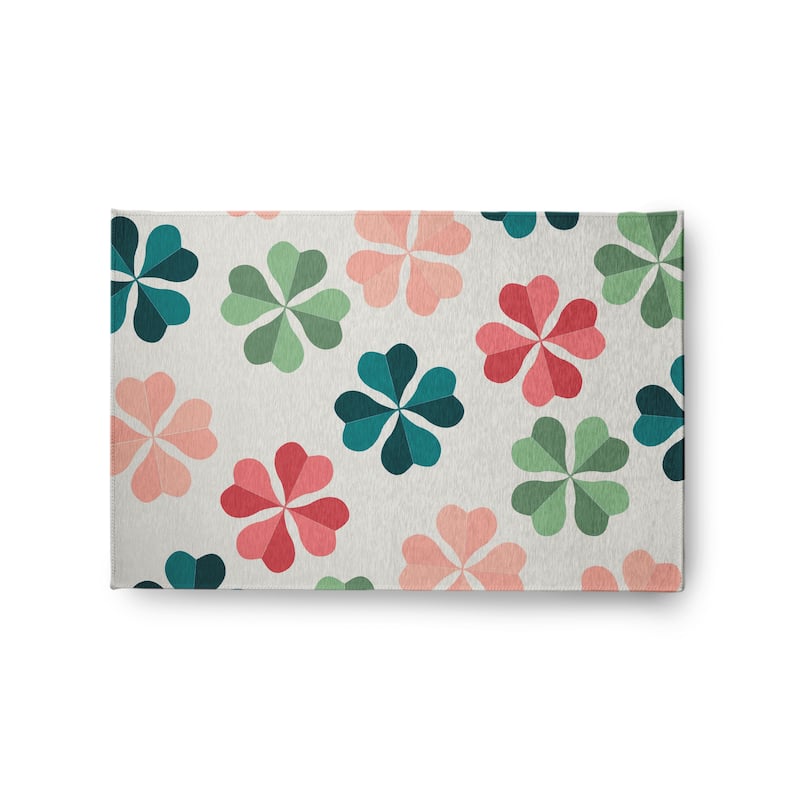Lucky Patch St. Patrick's Day Chenille Rug - Ocean Abyss Green - 2' x 3'