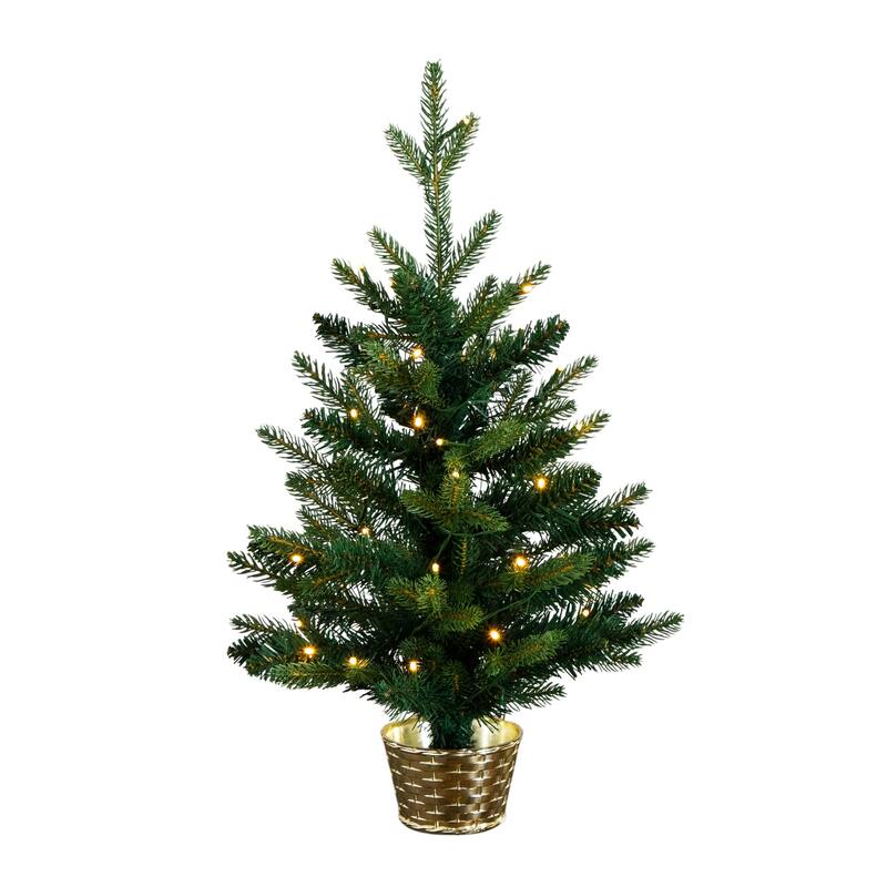 2-ft Pre-Lit Artificial Classic Christmas Tree with 35 LED Lights
