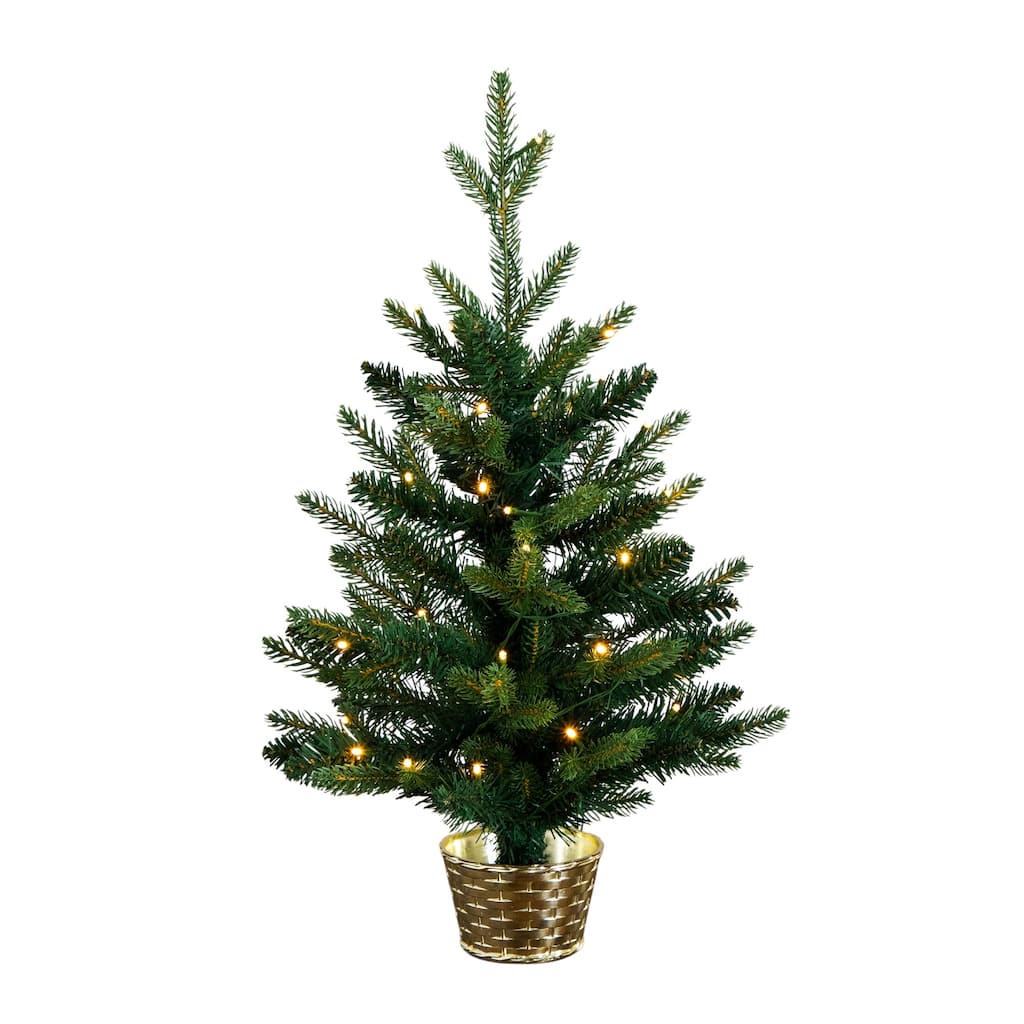 2-ft Pre-Lit Artificial Classic Christmas Tree with 35 LED Lights