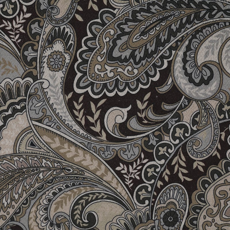 Morden Fort Classical Paisley Print Accent Chair with Rolled Arms