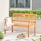 preview thumbnail 2 of 3, Clihome Nautical Eucalyptus Wooden Outdoor Garden Bench
