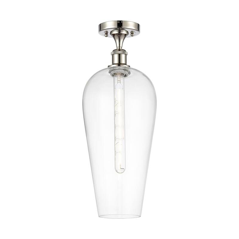 Innovations Lighting 516-1C-20-8 Chelsea Semi-Flush Chelsea 8" Wide - Polished Nickel / Clear