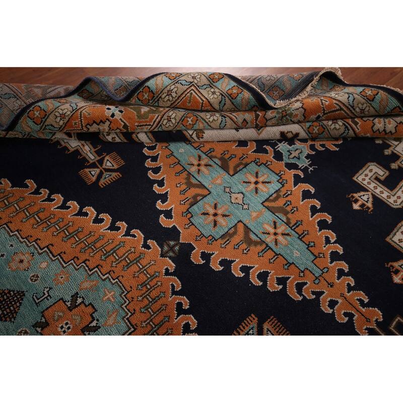 Palace Size Geometric Viss Indian Large Area Rug Handmade Wool Carpet - 11'11"x 17'8"