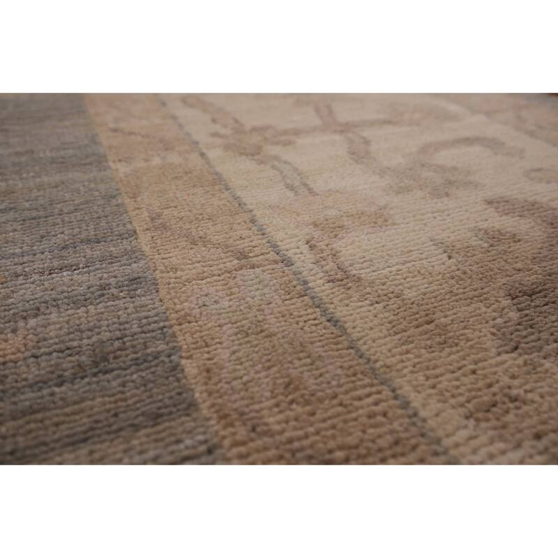 Vegetable Dye Oushak Area Rug Hand-Knotted Wool Carpet - 8'3" x 9'8"