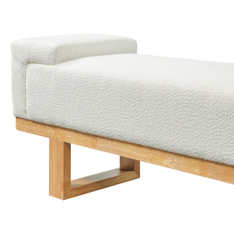 Christopher Knight Home - Modern Upholstered Ottoman Bench with Rubberwood Legs