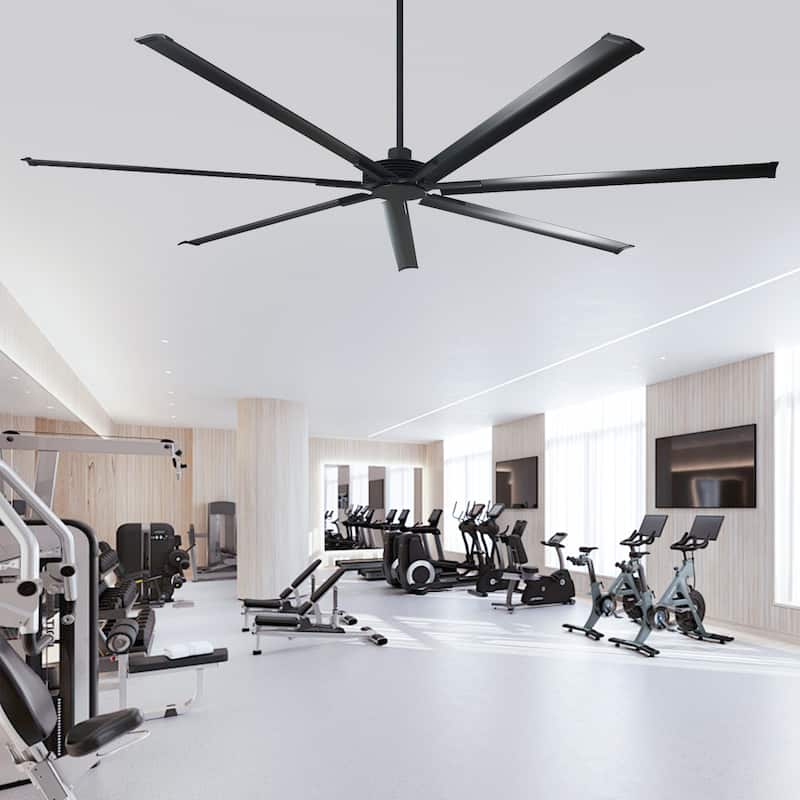 84" Black White Silver Aluminum HVLS Industrial Large Ceiling Fan without Light - 84" Big Ceiling Fan