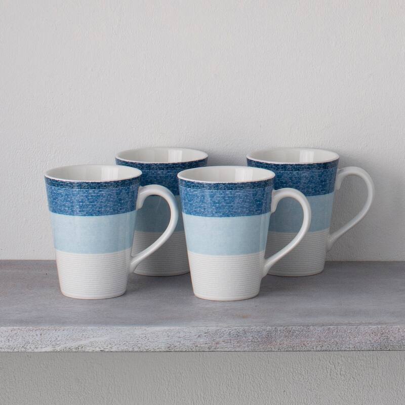 Noritake Colorscapes Layers Set Of 4 Mugs, 12 Oz.