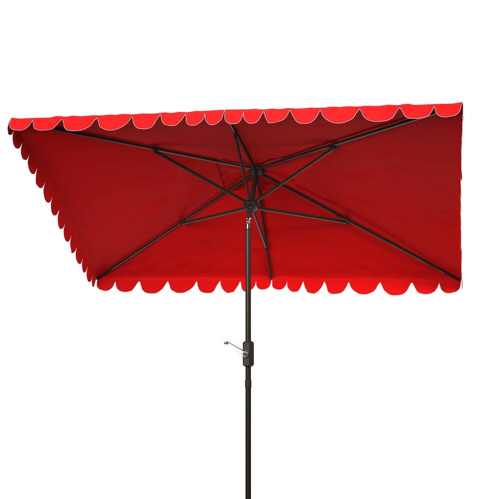 SAFAVIEH Outdoor Living Venice 6.5 x 10-foot Rectangular Crank Umbrella