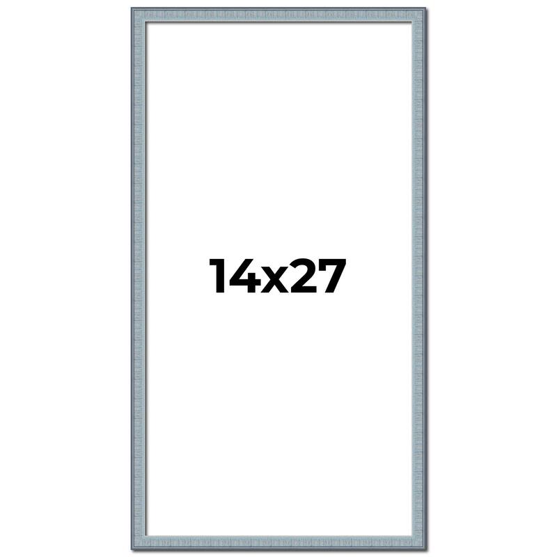 14x27 Frame Rustic Sky Blue Solid Wood Picture Frame | 0.75 Inch