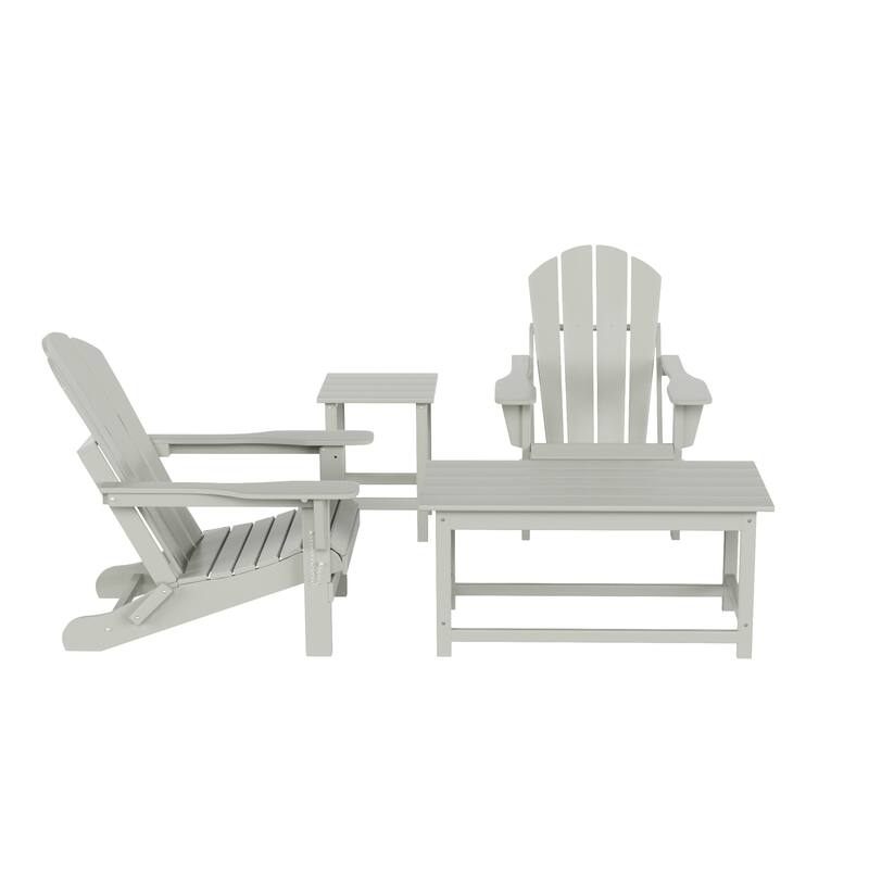 Laguna Hdpe All Weather Outdoor Patio Foldable Adirondack Chairs Conversation Set (4-Piece Set)