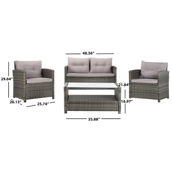 Safavieh Outdoor Living Vellor 4-piece Living Set