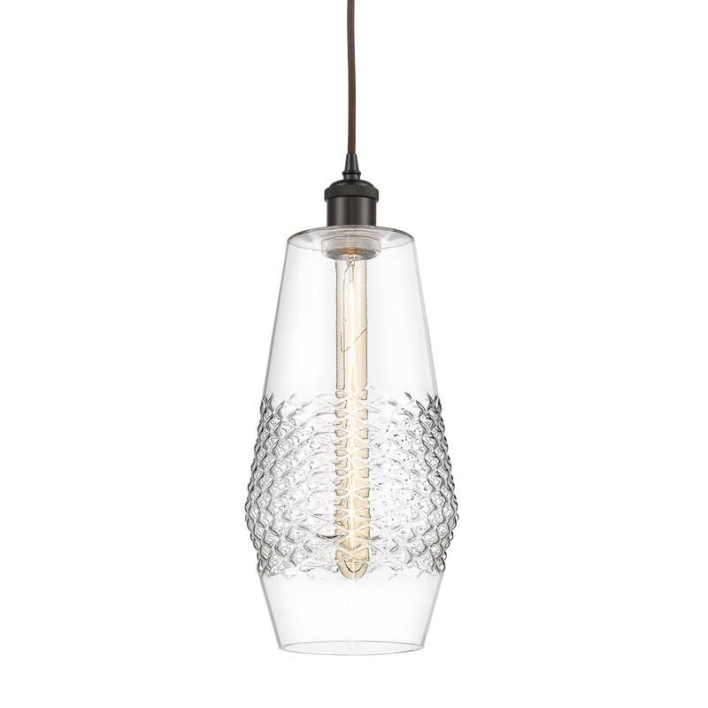 Innovations Lighting 516-1P-17-7 Windham Pendant Windham 7" Wide Mini - Oil Rubbed Bronze / Clear