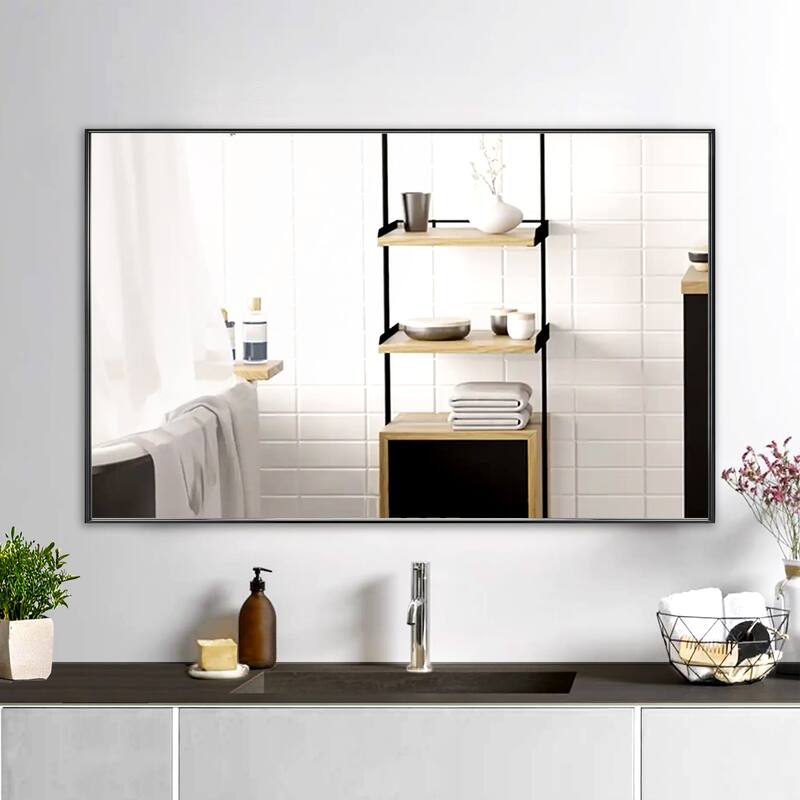 Modern Rectangle Framed Bathroom Vanity Mirror Accent Wall Mirror