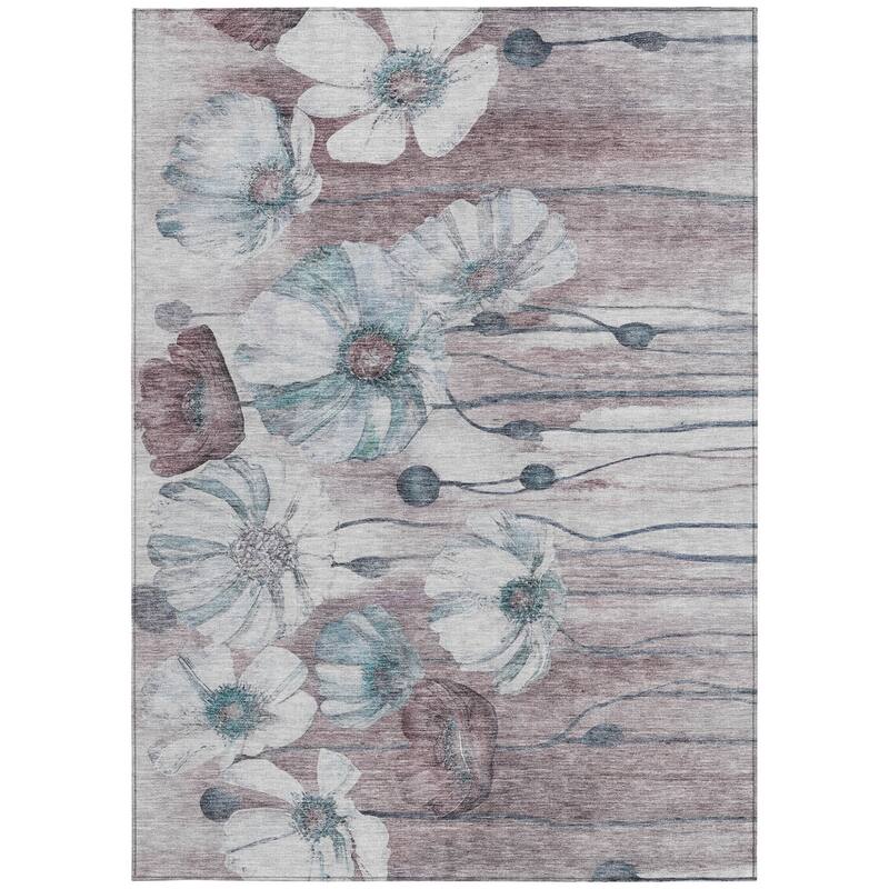 HomeRoots Floral Transitional Rectangle Outdoor Rug